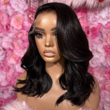 WOWANGEL Elegant Wave 13x6 SKINLIKE Real HD Lace Front Bob Wigs Side Part - wowangel