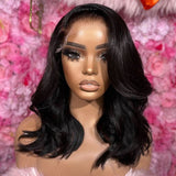 WOWANGEL Elegant Wave 13x6 SKINLIKE Real HD Lace Front Bob Wigs Side Part - wowangel