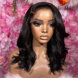 WOWANGEL Elegant Wave 13x6 SKINLIKE Real HD Lace Front Bob Wigs Side Part - wowangel