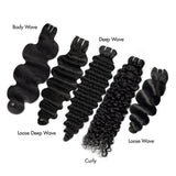 WOWANGEL Hair Bundle 1Pc Straight Body Wave Curly 100% Human Hair Weaves - wowangel