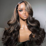 WOWANGEL Highlight Color 13x6 Skinlike Real HD Lace Front Wig Body Wave - wowangel