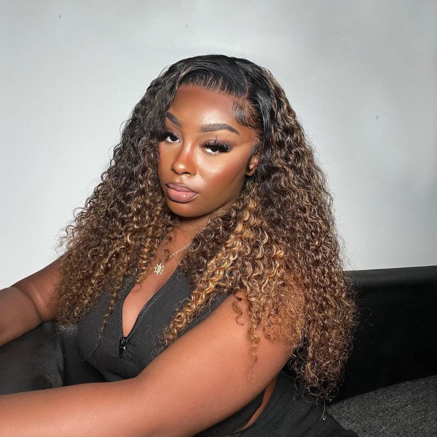 WOWANGEL Highlight Ombre 13x6 Skinlike Real HD Lace Front Wig Water Wave - wowangel