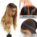 WOWANGEL Honey Blonde Ombre Premium Raw Hair 13X6 HD Lace Frontal Wig - wowangel