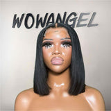 WOWANGEL Jet Black Bob Wig Wear & Go 5x5 Straight HD Lace Closure Wig - wowangel