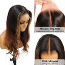 WOWANGEL Ombre Brown Highlight HD Lace 13X6 Full Frontal Wig Pre Plucked Hairline - wowangel