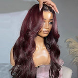 WOWANGEL Ombre Burgundy 13X6 HD Lace Front Wigs Body Wave - wowangel
