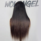 WOWANGEL Ombre Silky Straight 13x6 Skinlike Real HD Lace Front Wig - wowangel
