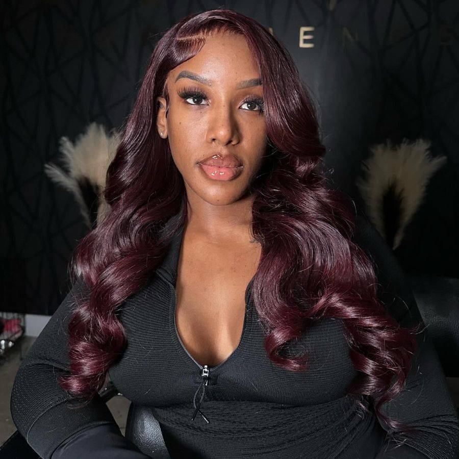 WOWANGEL Pre Everything 99J Burgundy 13X6 Lace Front Wigs Pre Max Wig - wowangel