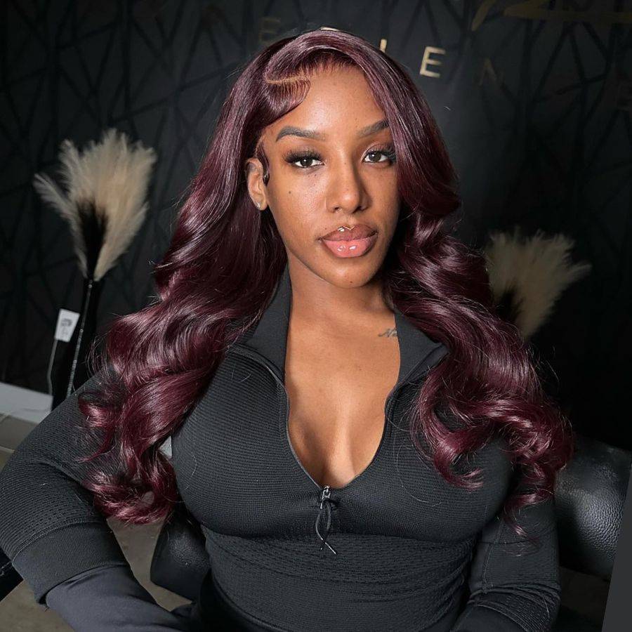 WOWANGEL Pre Everything 99J Burgundy 13X6 Lace Front Wigs Pre Max Wig - wowangel