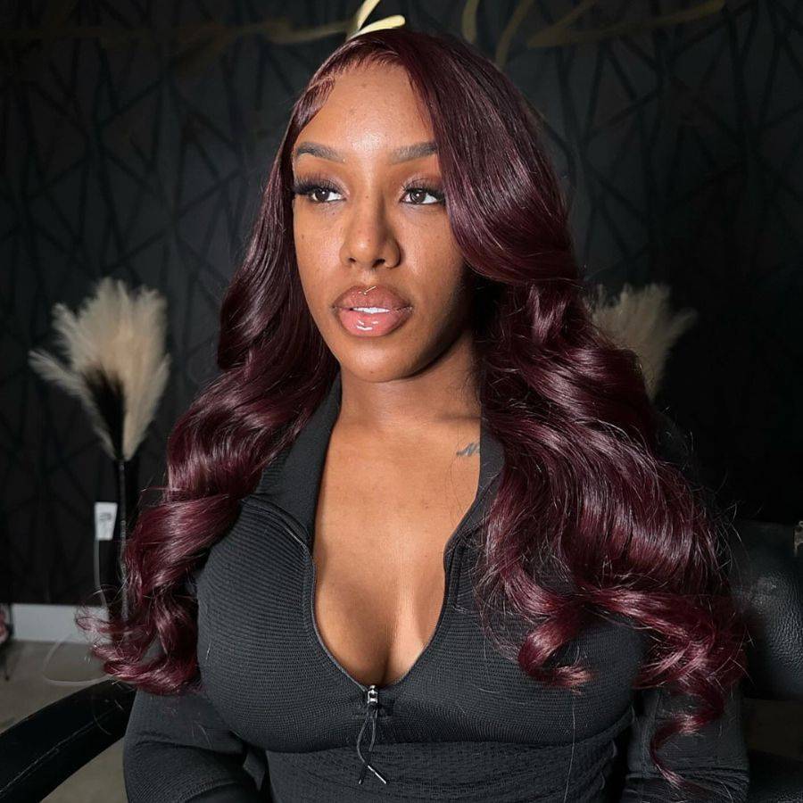 WOWANGEL Pre Everything 99J Burgundy 13X6 Lace Front Wigs Pre Max Wig - wowangel