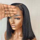 WOWANGEL Short Bob Wig 13x6 Straight Skinlike Real HD Lace Front Wig - wowangel