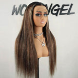 WOWANGEL Silky Straight Highlight 13x6 Skinlike Real HD Lace Front Wig - wowangel