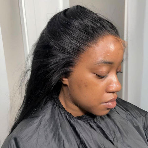 WOWANGEL Skinlike Real HD Lace 13X6 Full Frontal Wig Silk Straight Pre Plucked