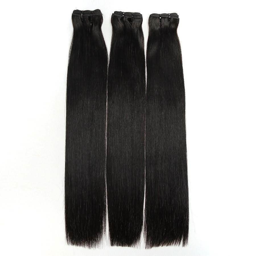 WOWANGEL Straight Raw Hair Bundles Deal 3pcs 100% Human Virgin Hair Weaves - wowangel