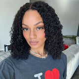 WOWANGEL Tight Curly Bob 13X6 Skinlike Real HD Lace Front Wig - wowangel