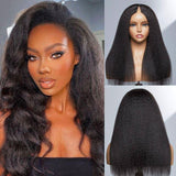 WOWANGEL V Part Wigs Kinky Straight Beginner Friendly Glueless U Part Wigs - wowangel