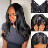 WOWANGEL V Part Wigs Straight Beginner Friendly Glueless U Part Wigs - wowangel