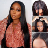 WOWANGEL V Part Wigs Straight Beginner Friendly Glueless U Part Wigs - wowangel