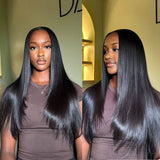 WOWANGEL V Part Wigs Straight Beginner Friendly Glueless U Part Wigs - wowangel