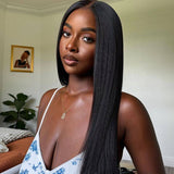 WOWANGEL V Part Wigs YAKI Straight Beginner Friendly Glueless U Part Wigs - wowangel