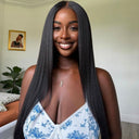 WOWANGEL V Part Wigs YAKI Straight Beginner Friendly Glueless U Part Wigs - wowangel