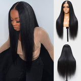 WOWANGEL V Part Wigs YAKI Straight Beginner Friendly Glueless U Part Wigs - wowangel