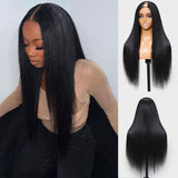 WOWANGEL V Part Wigs YAKI Straight Beginner Friendly Glueless U Part Wigs - wowangel