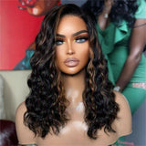 WOWANGEL Water Wave BOB Highlight 13x6 Skinlike Real HD Lace Front Wig - wowangel