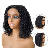 WOWANGEL Wear & Go 5x5 Skinlike Real HD Lace Closure Wig Curly Glueless BOB Wig - wowangel