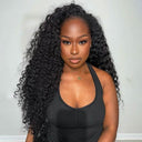 WOWANGEL Wear Go Half Wig Curly Seamless Flip Over Wigs Beginner Friendly - wowangel