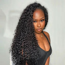 WOWANGEL Wear Go Half Wig Curly Seamless Flip Over Wigs Beginner Friendly - wowangel