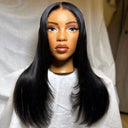 WOWANGEL Wear & Go Jet Black 5X5 HD Lace Closure Wigs Straight Glueless Wig - wowangel