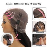 WOWANGEL Yaki Straight 360 Invisible Strap HD Lace Wig Clean Hairline - wowangel