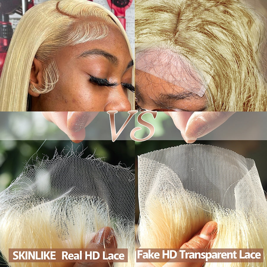 HD Lace 613 Blonde Wig 250% Density Human Hair Glueless Wear