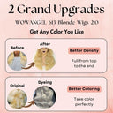 Upgrade 2.0 | 613 Blonde Skinlike Real HD 13x4 Lace Full Frontal Wig Straight Glueless Wig - wowangel