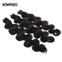 USA Shipping | Tape in Hair Extensions Straight/ Body Wave Human Hair 40pcs 100g - wowangel
