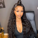 WOWANGEL 13X6 HD Lace Full Frontal Wig Nature Wave Pre Plucked Seamless Hairline - wowangel