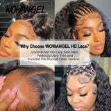 WOWANGEL 13x6 HD Lace Full Frontal Wig Water Wave Clean Hairline - wowangel
