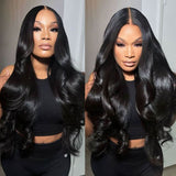 WOWANGEL 2X6 HD Lace Closure Wig Jet Black Wear & Go Glueless Wig - wowangel