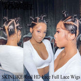 WOWANGEL Skinlike Real HD Full Lace Wig Straight Pre Plucked Clean Hairline - wowangel