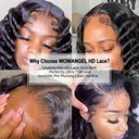 WOWANGEL Skinlike Real HD Lace 13X6 Full Frontal Wig Loose Deep Wave Pre Plucked - wowangel