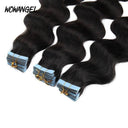 WOWANGEL Tape in Hair Extensions Body Wave Natural Black Human Hair 40pcs 100g - wowangel