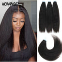 WOWANGEL Tape in Hair Extensions Kinky Straight Natural Black Human Hair 40pcs 100g - wowangel