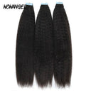 WOWANGEL Tape in Hair Extensions Kinky Straight Natural Black Human Hair 40pcs 100g - wowangel