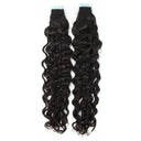WOWANGEL Tape in Hair Extensions Nature Wave Natural Black Human Hair 40pcs 100g - wowangel