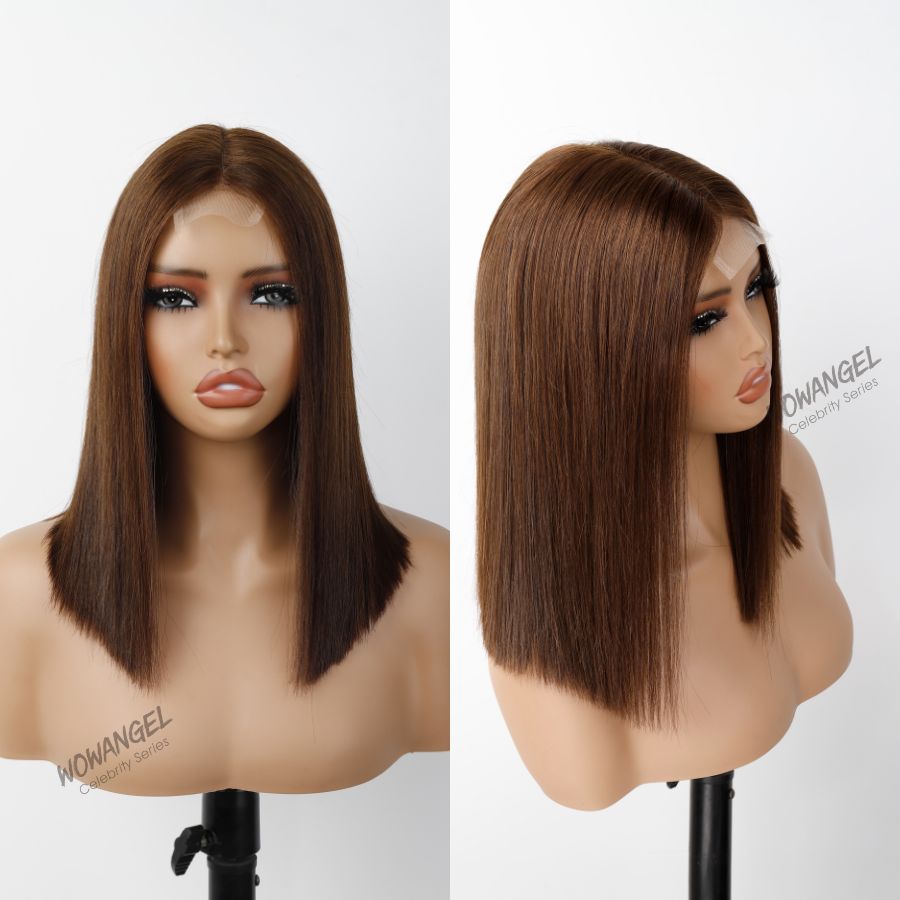 WOWANGEL 2X6 HD Lace Closure Wig Wear to Go Lijmloze Kim K Straight Bob
