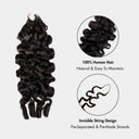 Extensions de cheveux humains WOWANGEL, bouclées et pré-séparées, crochetées avec des plumes, pour tresses bohèmes Miracle Knots