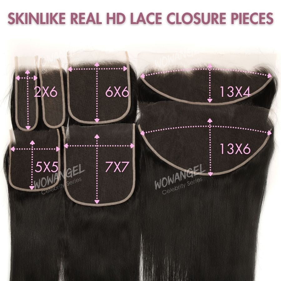 Lace Frontal Only, Skinlike Real HD Lace 13x6 13x4 7x7 6x6 5x5 Lace Closure Pieces