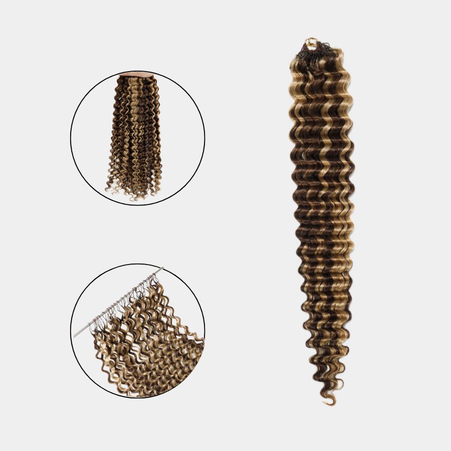 Extensiones de cabello humano de ganchillo con plumas preseparadas y rizadas birmanas de WOWANGEL