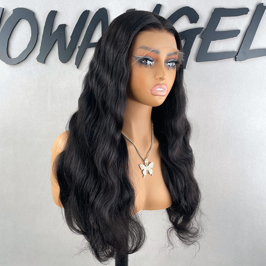 WOWANGEL 13X6 Skinlike Real HD Lace Front Wig Body Wave Glueless Wig